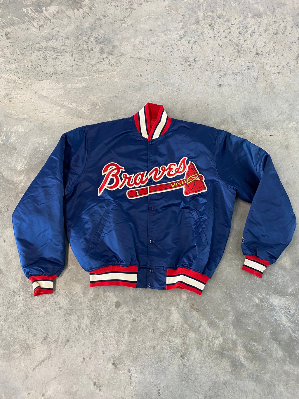Vintage Atlanta Braves Starter Jacket Pullover - Tarks Tees