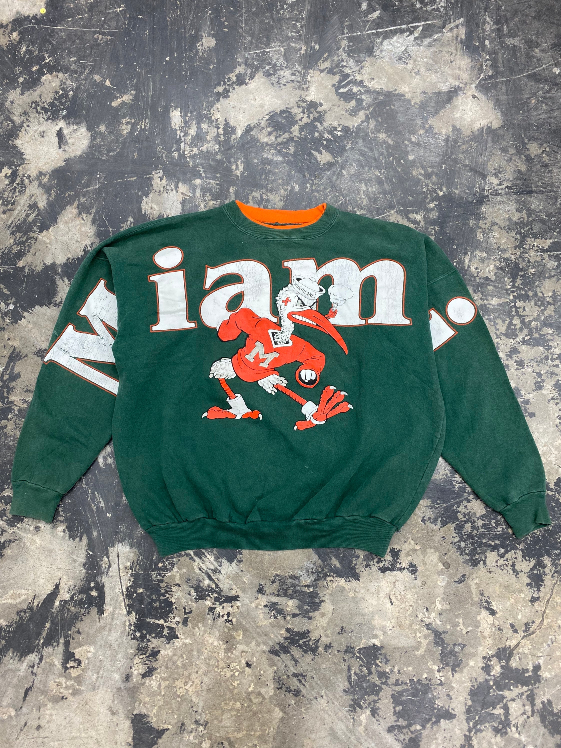 Vintage 90s University of Miami Sweatshirt Size XL