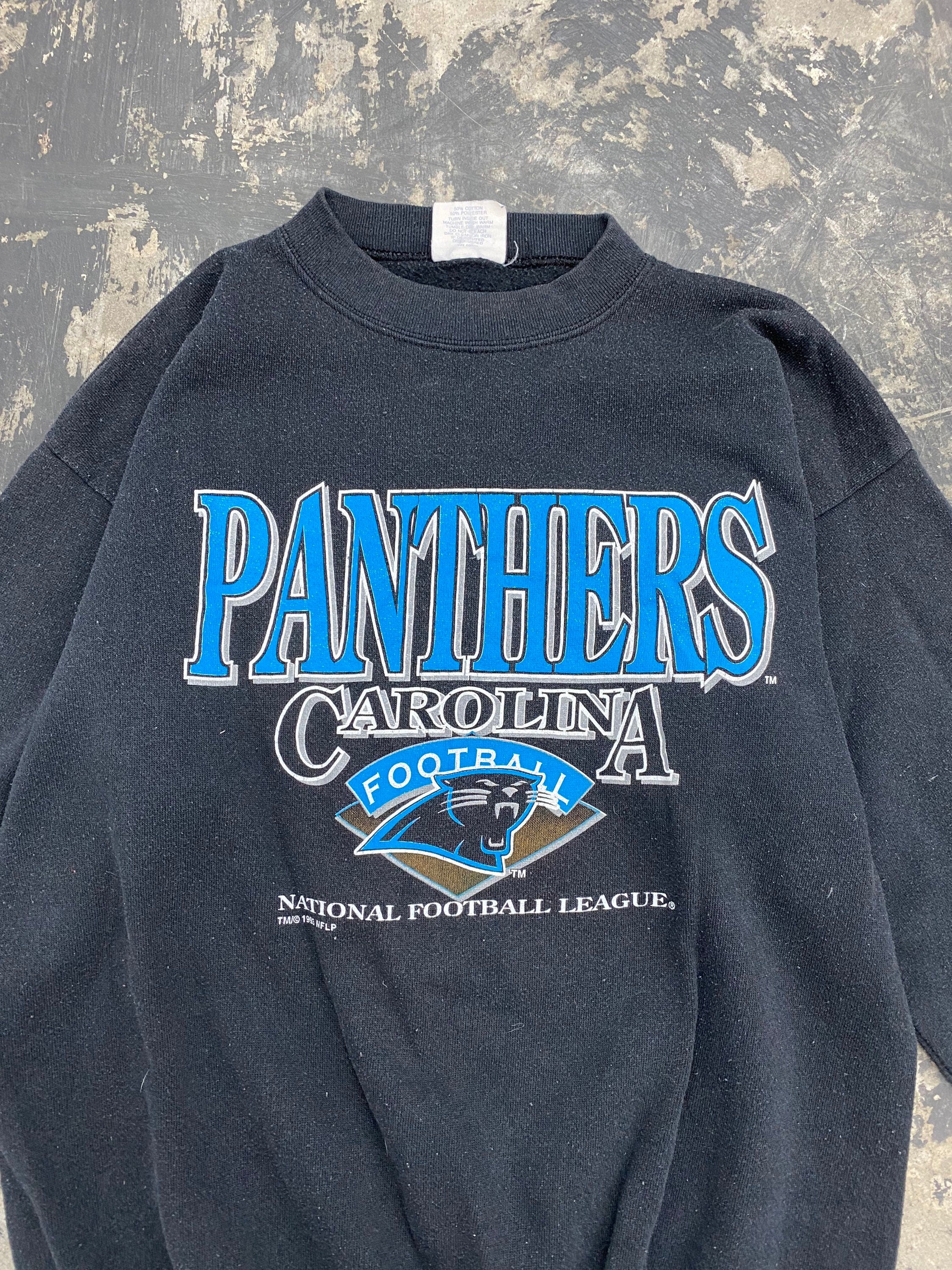 Vintage 90s Carolina Panthers NFL Sweatshirt Size Medium Thrift