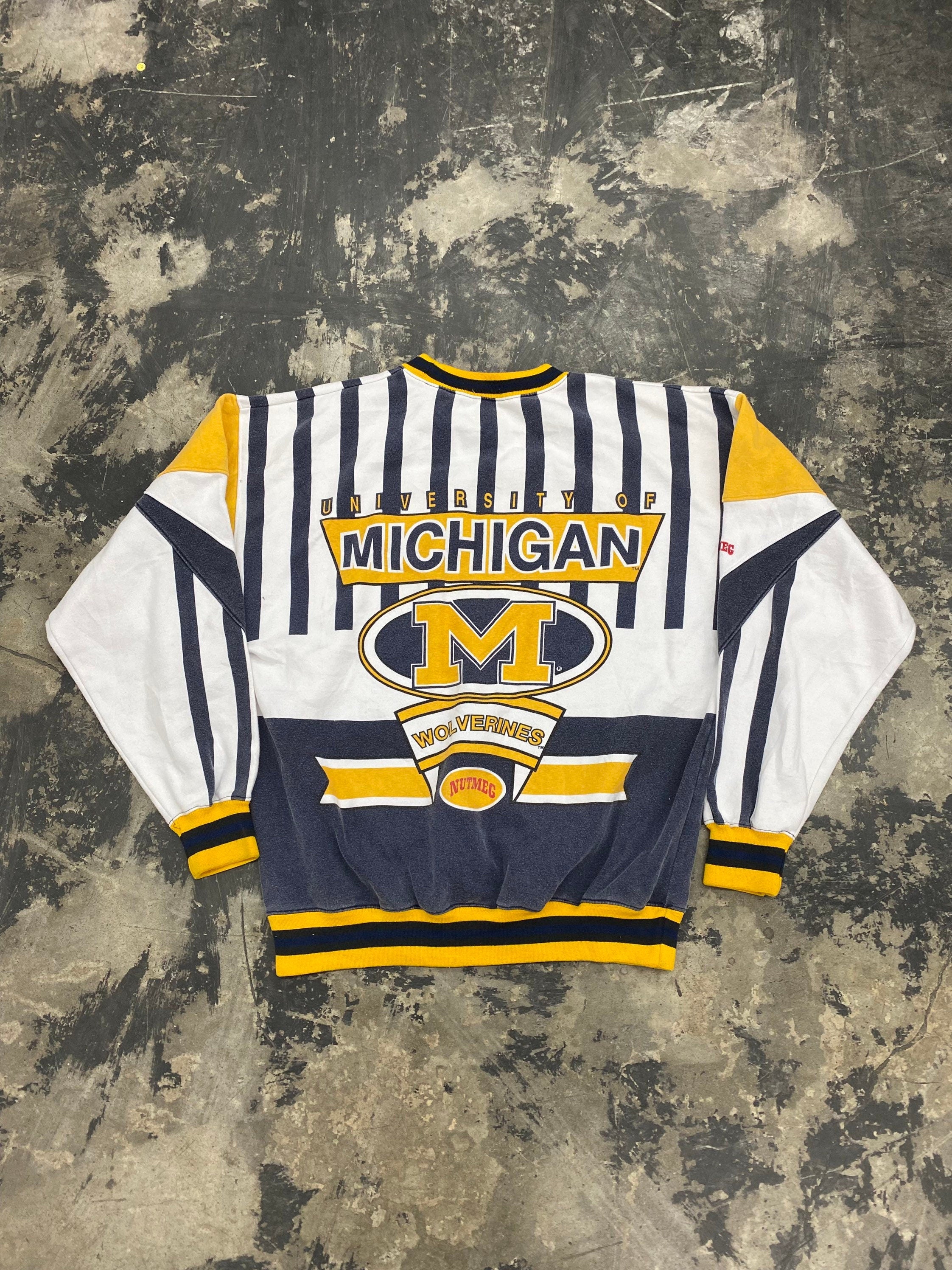 Vintage 90s Michigan Wolverines Nutmeg Sweatshirt Size Large