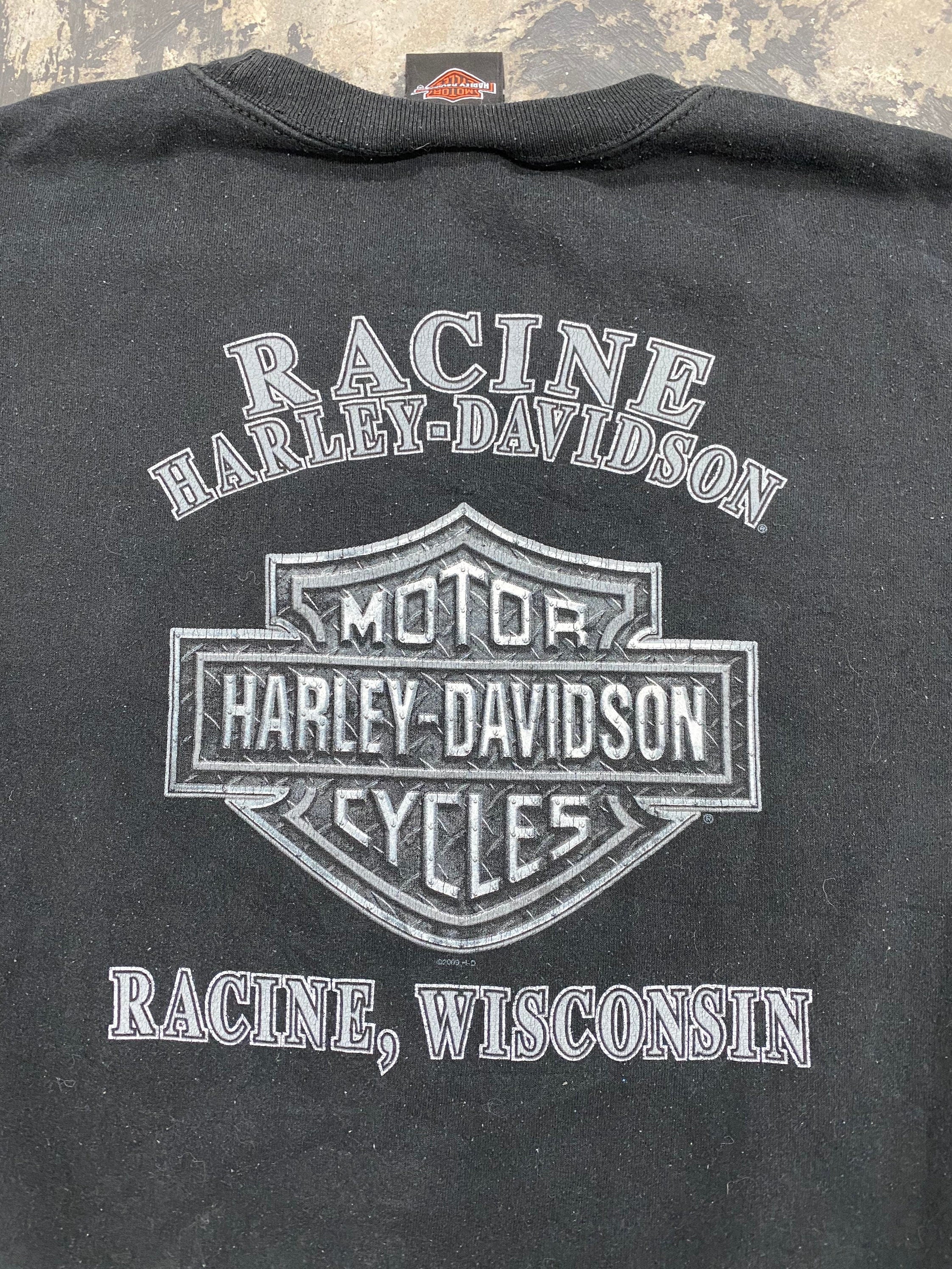 Black harley davidson online sweatshirt