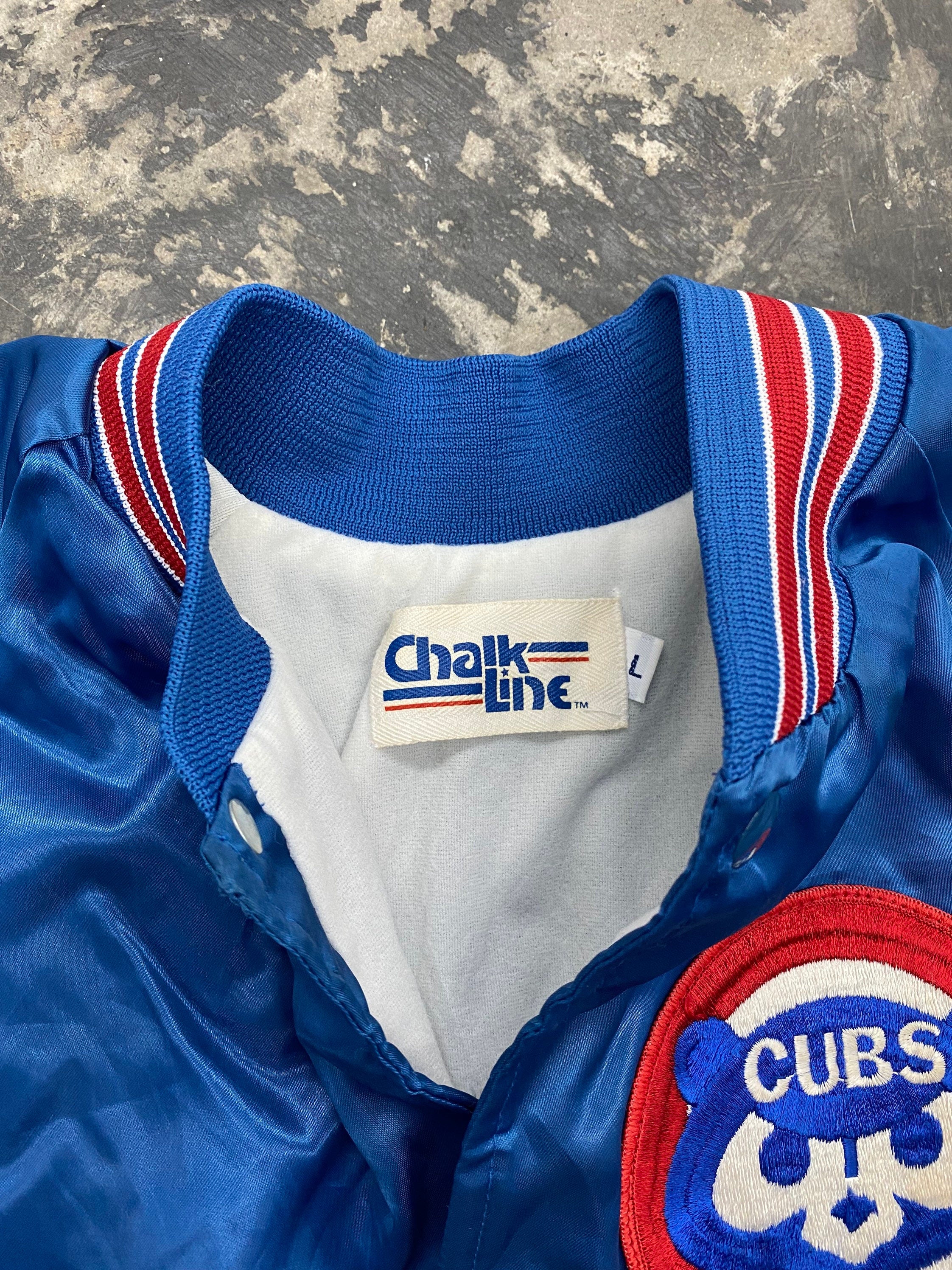 Vintage 90s Chicago Cubs Chalk Line Nylon Baseball Jacket Size