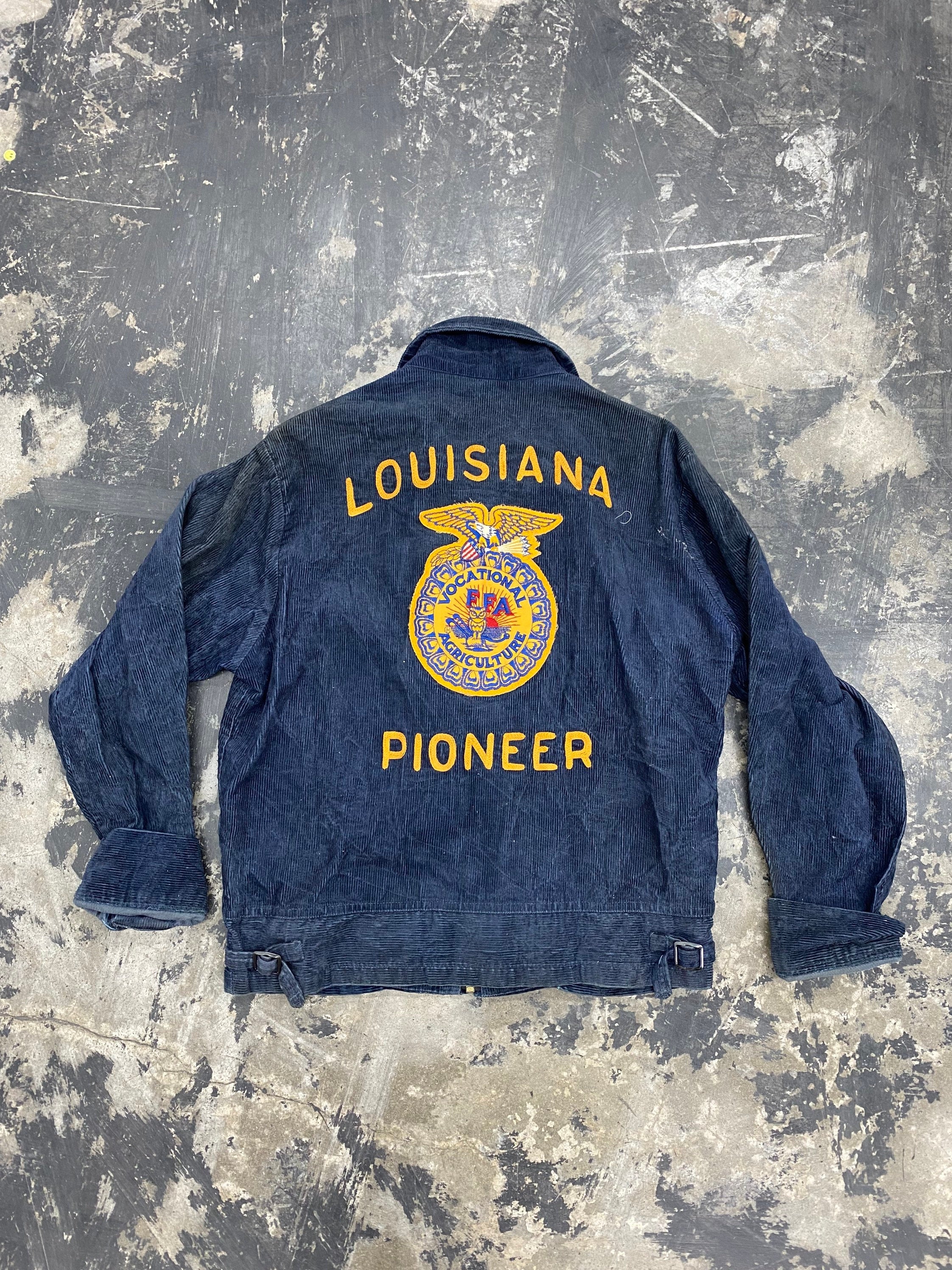 Vintage 60s FFA Blue Curdoroy Jacket Louisiana Pioneer Size Small