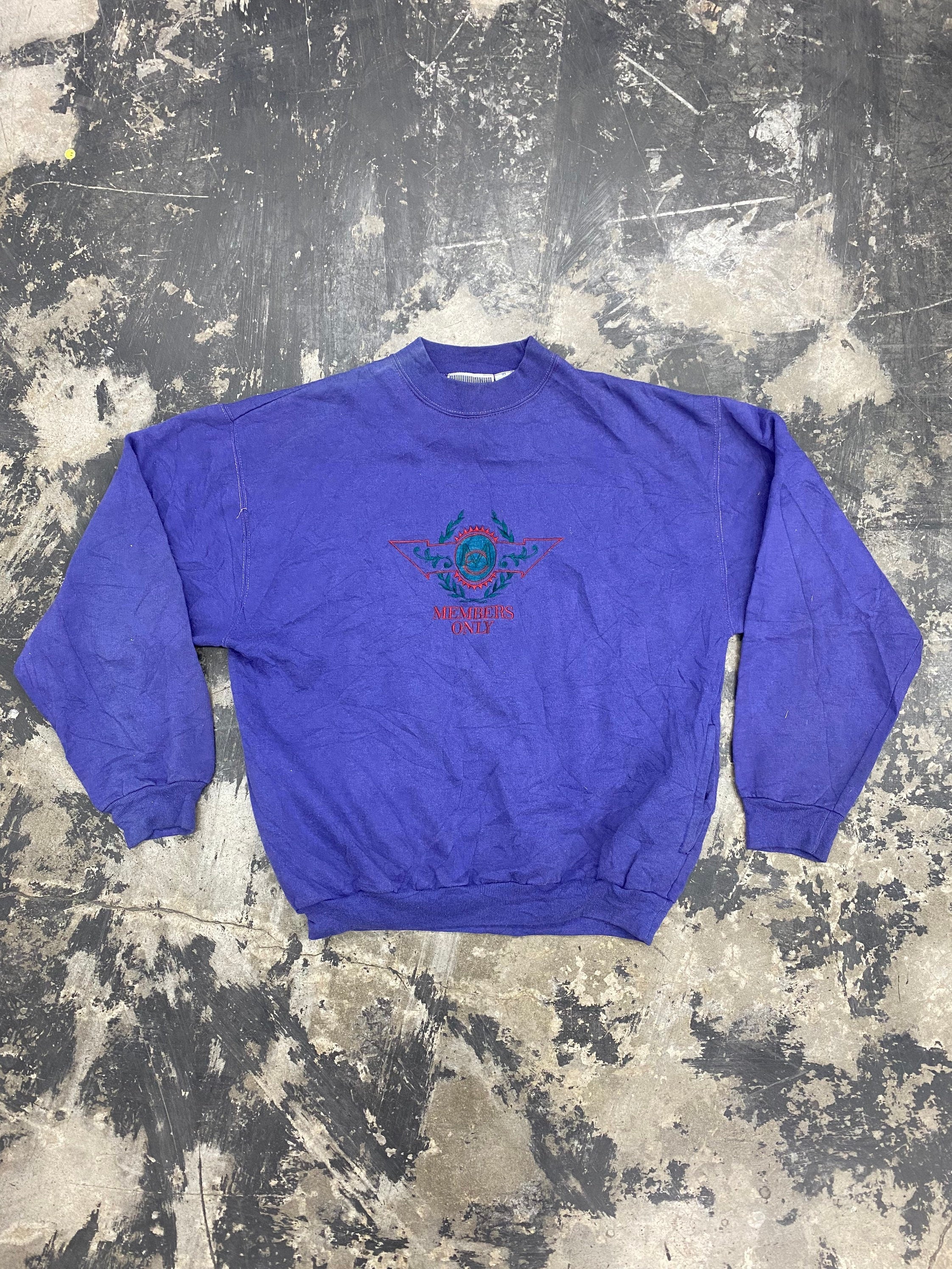 Vintage 90s Members Only Sweatshirt Size XL Purple