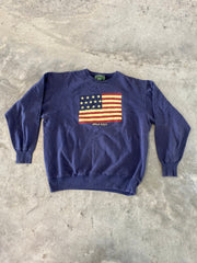 Vintage Polo by Ralph Lauren USA Flag Sweatshirt Size Large