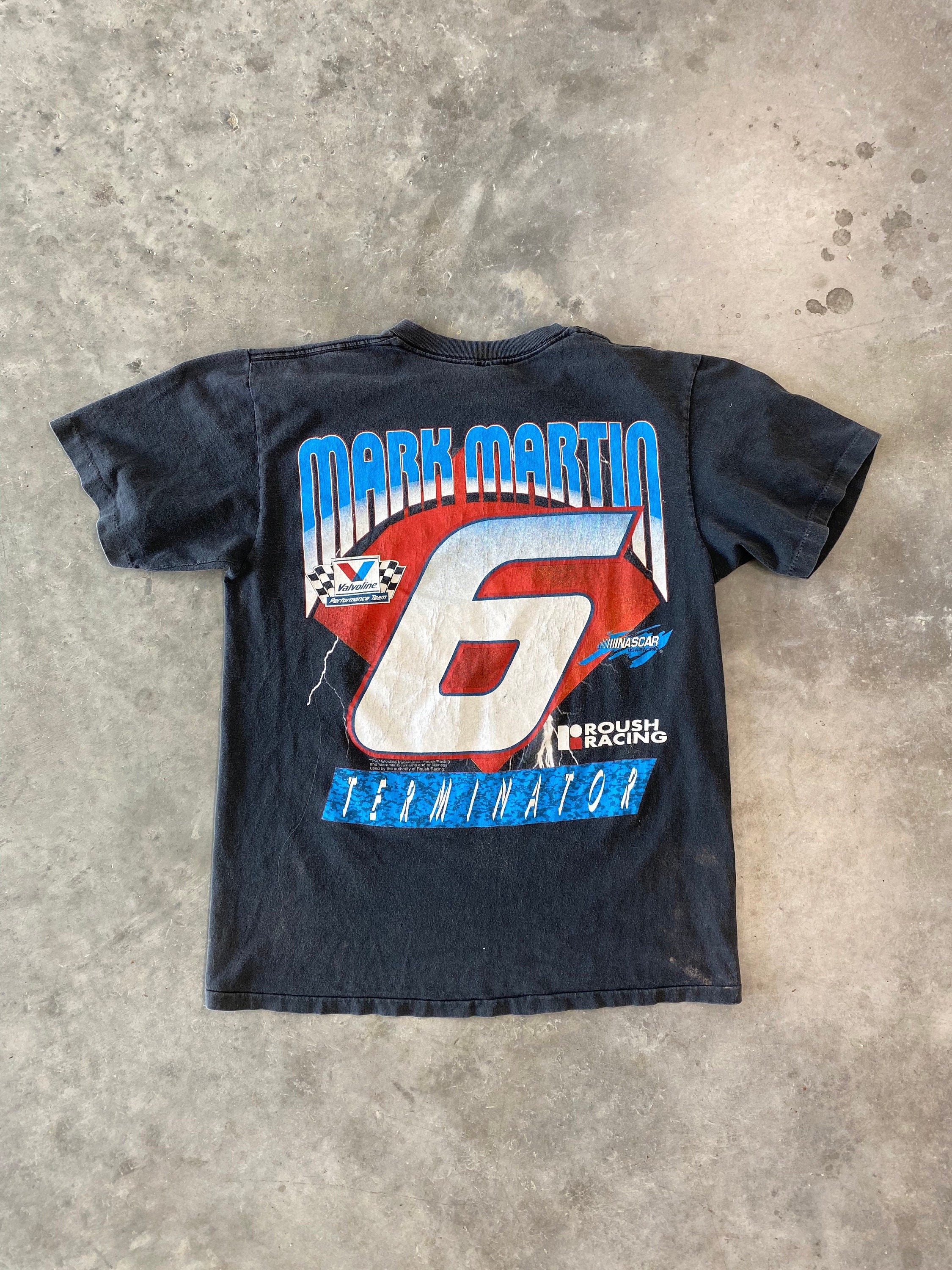 Vintage 90s Mark Martin Terminator Nascar T-Shirt Size Large